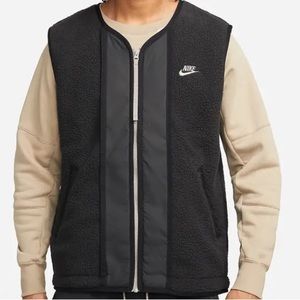 Nike Sherpa Vest Size XL Black Sleeveless Full Zip